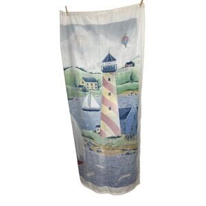 Warren Kimble Coastal Breeze Collection Shower Curtain Lighthouse Sailboats